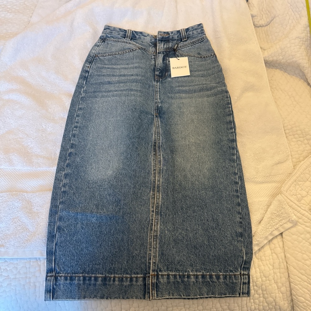 Bardot Denim Midi Skirt